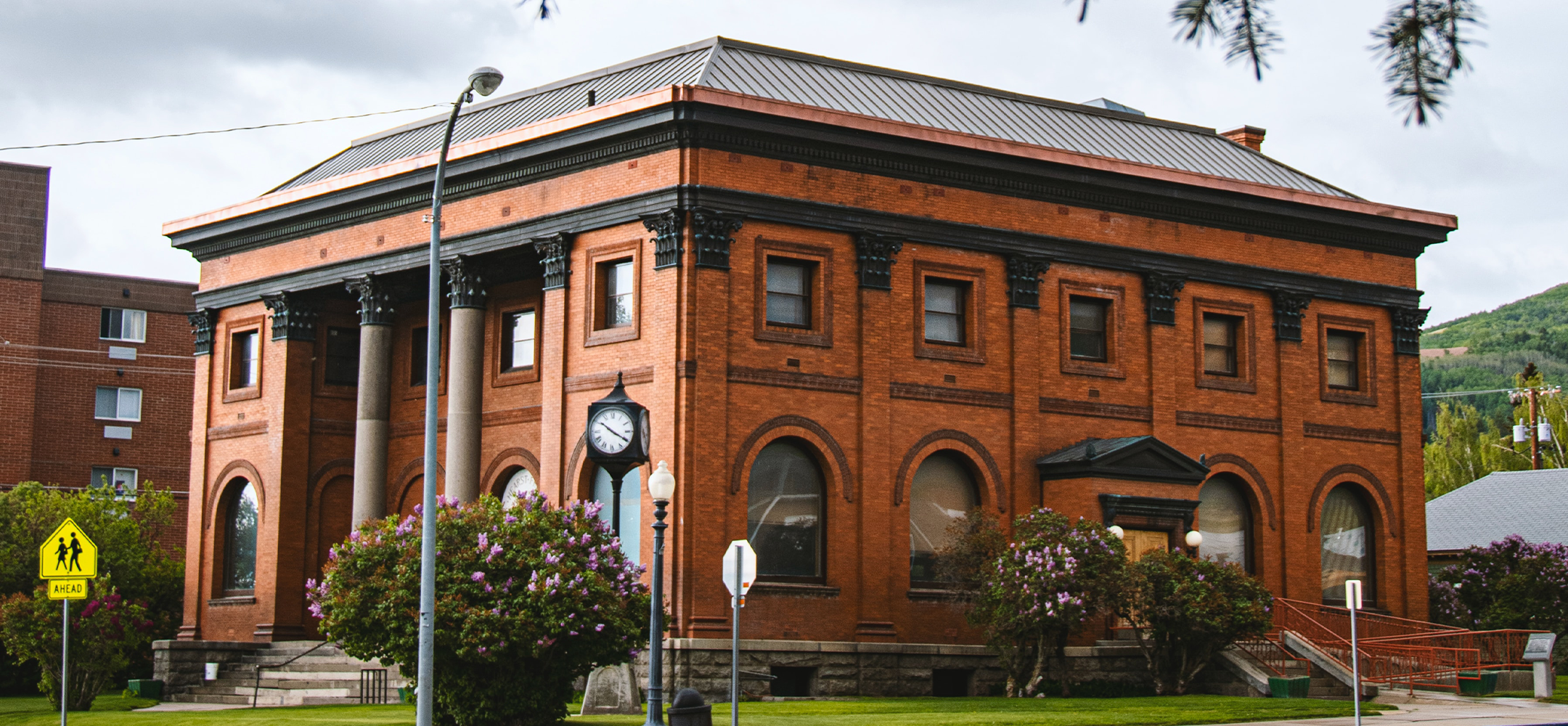 red brick building with lots of windows