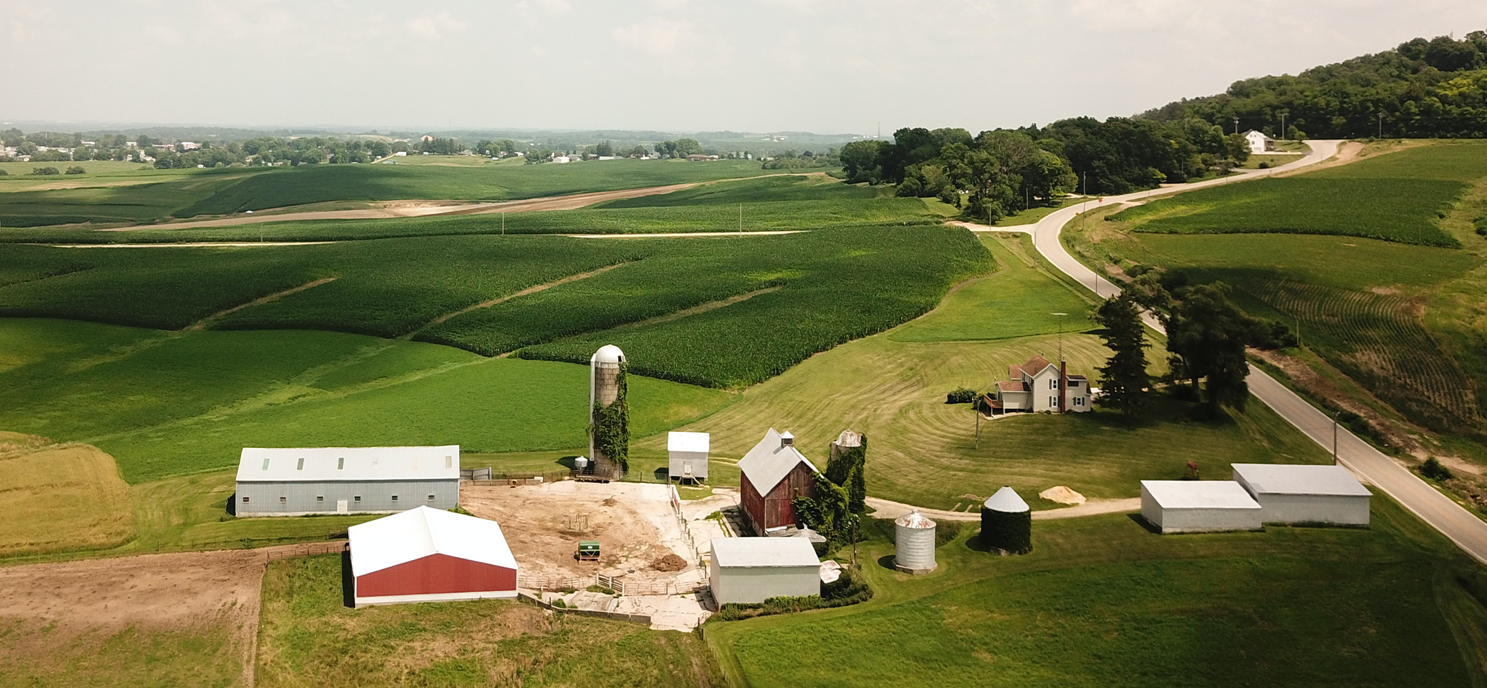 aerial image of farm